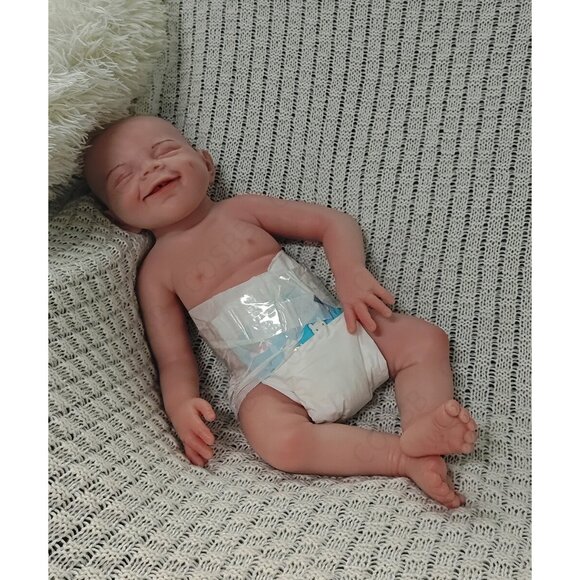 45cm Drink-wet Newborn 6.83lbs Silicone Reborn Baby Dolls Cute Baby Boy Doll - Picture 16 of 16